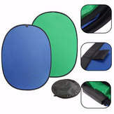 Panel de fondo reversible plegable para pantalla emergente verde/azul 2 en 1