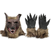 1/2ПК латексная резиновая маска с волчьей головой и перчатками волкодава на Хэллоуин на вечеринке