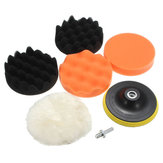 7pcs 4/5/6/7 Inch Sponge Polishing Waxing Buffing Pads Set for Car polisher Polishing Tool