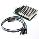 Kit de controle de módulo de display LED de matriz de pontos MCU MAX7219 com cabo Dupont