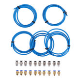 3Dプリンターパーツ用の5個の青いPTEFチューブ+ 10個のPC4-M6コネクタ+ 10個のPC4-M10コネクタキット