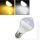 Ampoule LED E27 5W SMD 2835 18 Blanc Pur/Blanc Chaud avec Contrôle de Mouvement Capteur PIR Lampe Globe Lumière AC 220V