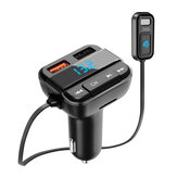 ELEGIANT BTS-004 Bluetooth V5.0 Πομπός FM Κιτ Αυτοκινήτου Ασύρματος προσαρμογέας ραδιοτηλεοράσεως με ψηφιακή οθόνη Φορτιστής αυτοκινήτου USB QC3.0 Λειτουργεί με Apple Siri και Google Assistant
