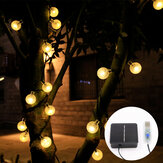 9.5m USB+Güneş Enerjili 50 LED Dize Işığı Açık Bahçe Yolu Su Geçirmez Dekor Lambası