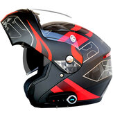 Водонепроницаемый мотоциклетный шлем с полным лицом с bluetooth музыкой FM, с двойными визорами, съемным