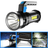 BICICLETAS P500 Doble luz 500 m Linterna fuerte de largo alcance con COB Sidelight USB Recargable Potente foco de mano LED Reflector