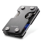 NewBring RFID Blocking Wallet Card Holder Metal Money Clip Men Wallet with Card Holder for Credit Card and Key Holder Storage Business Gifts