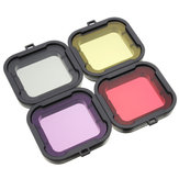 4 stuks Rood Geel Grijs Paars Kleur Duiken UV Filter Lens Cover Voor GoPro Hero 4 3 Plus