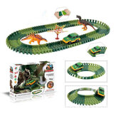 Over 100PCS DIY Assembling Building Dinosaur Track Electric Car Orbit Series Kids Christmas Gift Toy