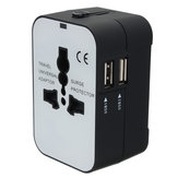 Adaptador de corrente universal Conversor de energia Adaptador de tomada de parede Carregador USB duplo