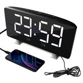 New LED Radio Alarm Clock Creative Snooze Electronic Clock USB Charging Digital Desk Clock