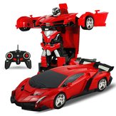 Rastar 1/18 2 In 1 RC Car Wireless Sports Transformation Robot Model Deformation Truck Fighting Toy