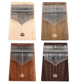 HLURU 17 teclas de madeira estilo Kalimba com furo inferior Piano de polegar de mogno instrumento musical para iniciantes