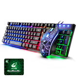 ZIYOULANG T5 Keyboard & Mouse Combo 104 Keys Russian Version Wired Colorful Backlit Gaming Keyboard 2000DPI Optical Mouse Set with Mouse Pad