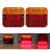 LED Luces de intermitentes luces traseras Parada de freno Lámpara Rojo ámbar 10-30V 9.3x10.2cm para remolque de camión