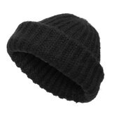 Ανδρικά γυναικεία μαύρα καπέλα πλεξίματος Απλό ωτοασπίδες Skull Beanie Cuff Πλεκτό καπέλο έλκηθρα 7 χρώματα 
