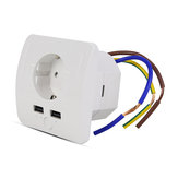 Bakeey 15A Dual USB Ports Smart Wifi Wall Outlet EU Plug Smart Home Switch Socket Work with Alexa Google Home