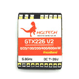 HGLRC GTX226 V2 Transmissor FPV comutável 5.8G 48CH PIT / 25mW / 100mW / 200mW / 400mW / 600mW VTX RP-SMA Feminino 