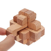 Ny Design IQ Brain Teaser Beech Kong Ming Lock Wooden Interlocking Burr 3D Puslespill Spill Leker Type 1