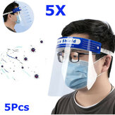 5 stuks transparant verstelbaar volledig gelaatsscherm plastic anti-condens anti-spit beschermend masker