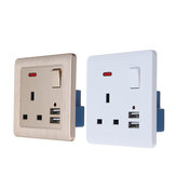 13A UK Plug Power Outlet Socket Dual USB Wall AC DC Charger Switch Adapter Port