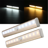 Lampada da 10 LED per mobile con sensore di movimento corpo umano, lampada notturna a LED per armadio, striscia luminosa LED 6V