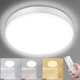 Luz de Teto LED de 24W IP54 160-265V suporta controle remoto infravermelho, luz tricolor, temperatura de cor continuamente ajustável pelo controle remoto