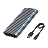 M.2 NVME/NGFF Dual Protocols SSD Sak 10Gbps Type-C USB 3.1 RGB Solid State Drive Cooling Mobile Aluminium Enclosure Cover