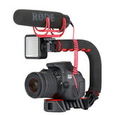 Ulanzi U-Grip Proミニハンドルスタビライザー、DSLR用トリプルコールドシューマウントカメラスマートフォンビデオポータブルジンバル