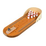 Miniatur-Holztischspiel, um Bowling zu spielen, ideal für Kinderpartys und Spaß
