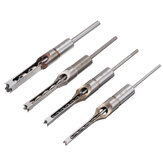 Drillpro 4pcs Square Hole Drill Bits Woodworking Auger Mortising Chisel Set Kit 1/4 to 1/2 Inch Tool Set