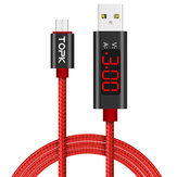 TOPK D-Line1 2.4A QC3.0 Corriente de voltaje Pantalla Cable de datos de carga rápida micro USB 1M para tableta de teléfono