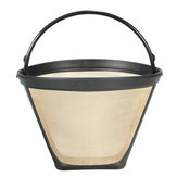 Постоянный многоразовый кофейный фильтр конической формы # 4 с сетчатой корзиной, золотой оттенок аксессуаров для кофе