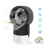 4 in 1 3-Speeds Adjustable Air Conditioner Cooler Fan Mist Purifier Humidifier Fan Portable Personal Air Cooler Desk Fan Quiet Circulation with 7 Colors Timing Lights for Outdoor Home Office