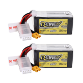 Bateria Lipo 2Pcs Tattu R-Line V1.0 14.8V 850mAh 95C 4S1P com conector XT30 para Drone de Corrida RC