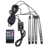 4Pcs USB LED Авто Внутренние огни украшения RGB Пол Атмосфера Light Strip Музыкальный контроль Neon Лампа