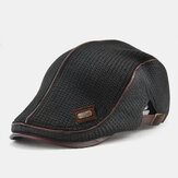 Banggood Design Men Knit Patchwork Color Casual Personality Forward Hat Beret Hat