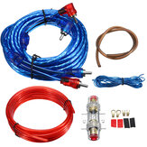 Kit de cableado de amplificador de coche de 1500w con subwoofer de audio, cable de alimentación RCA y juego de fusibles AGU