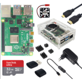 Catda 2GB RAM Raspberry Pi 4B + صندوق الغلاف + محول الطاقة + بطاقة ذاكرة 32/64 غيغابايت + Micro HDMI لوحة DIY