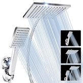 Testa doccia quadrata grande da 8 pollici regolabile angolarmente, set di cinque pezzi, elettroplaccatura