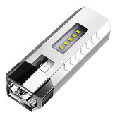 Linterna portátil recargable por USB 18650 con tres fuentes de luz: 2 * LED + 5 * COB, resistente al agua y con función de cargador portátil
