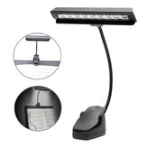 LED Clip-on Music Stand Clamp Night Light Bed Table Desk Reading Lamp