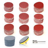 102 peças de discos de lixa redondos de 3 polegadas (75 mm) com suporte para limpeza e polimento de ferramentas papel de lixa