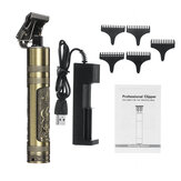 1200mAh Professional Cordless Electric Hair Clipper USB Direct Charging Hair Trimmer Shaver With 4 Limit Combs Dragon And Phoenix Carving