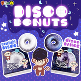 Puni Maru Squishy Shiny Disco Glitter Donuts 9cm Toy Mini Donut Slow Rising With Packing Box
