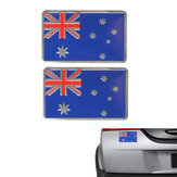 2 Sztuk aluminium stopu 3D odznaka wzór flagi Australii naklejka emblemat ozdoba