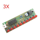 3 Adet NE555 + CD4017 LED Flaş DIY Kit 3-5V Işık LED Modül