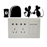 Creative Cartoon Black Mouse PVC Wall Sticker DIY Removable Decor Waterproof Wall Decor Stickers  Household Home Wall Sticker Poster Mural Decoration for Bedroom Living Room