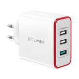 BlitzWolf® BW-PL2 30W 3-Port USB Charger QC3.0 Quick Charge Wall Charger ΕΕ Βύσμα Adapter For iPhone 11 SE 2020 Xiaomi Huawei