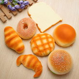 7PCS Squishy weicher Krapfen / Brötchen / Croissant Frühstück gesetztes gelegentliches gesendetes